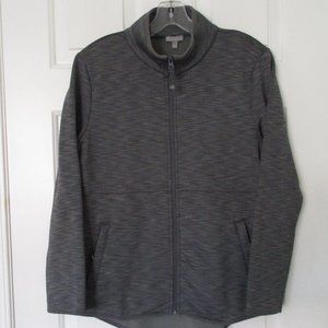 T by Talbots Womens L/S Full Zip Gray Stretch Fleece Lined Active Top NWOT - Lp